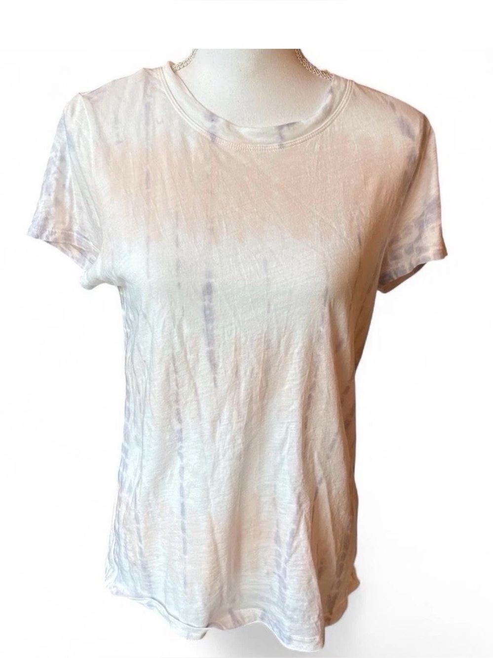 Athleta Women's Pale White Tie-Dye Short Sleeve Tee